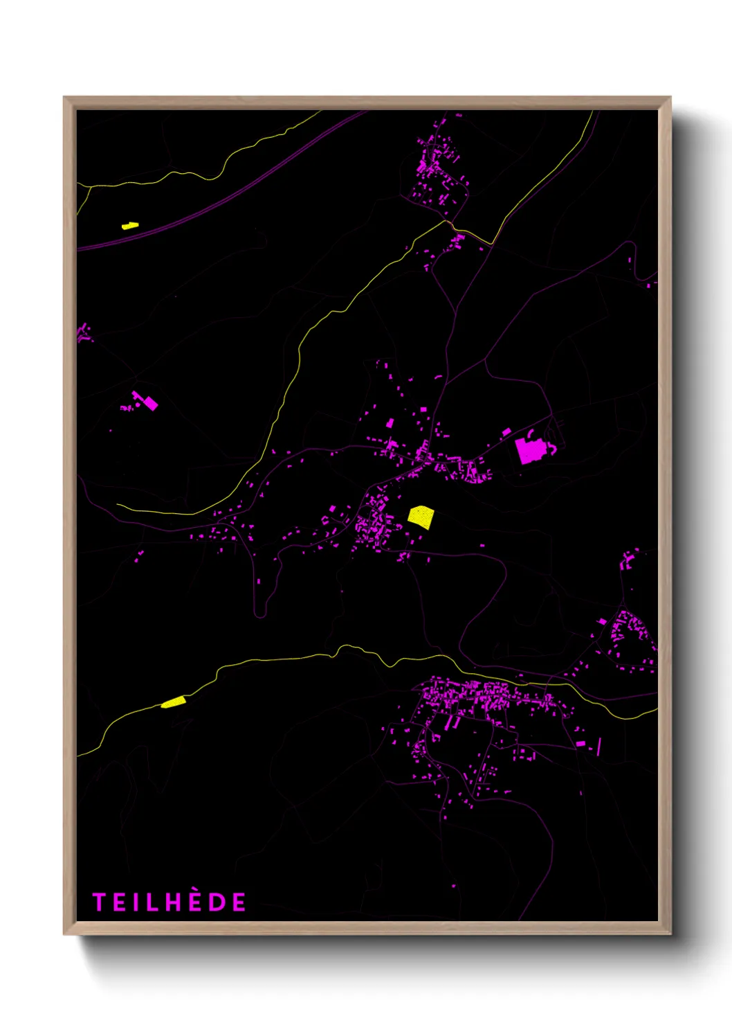 Une affiche de carte sur Teilhède