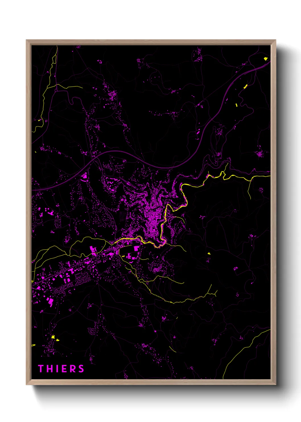 Une affiche de carte sur Thiers