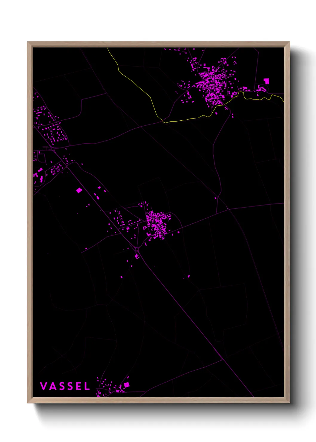 Une affiche de carte sur Vassel