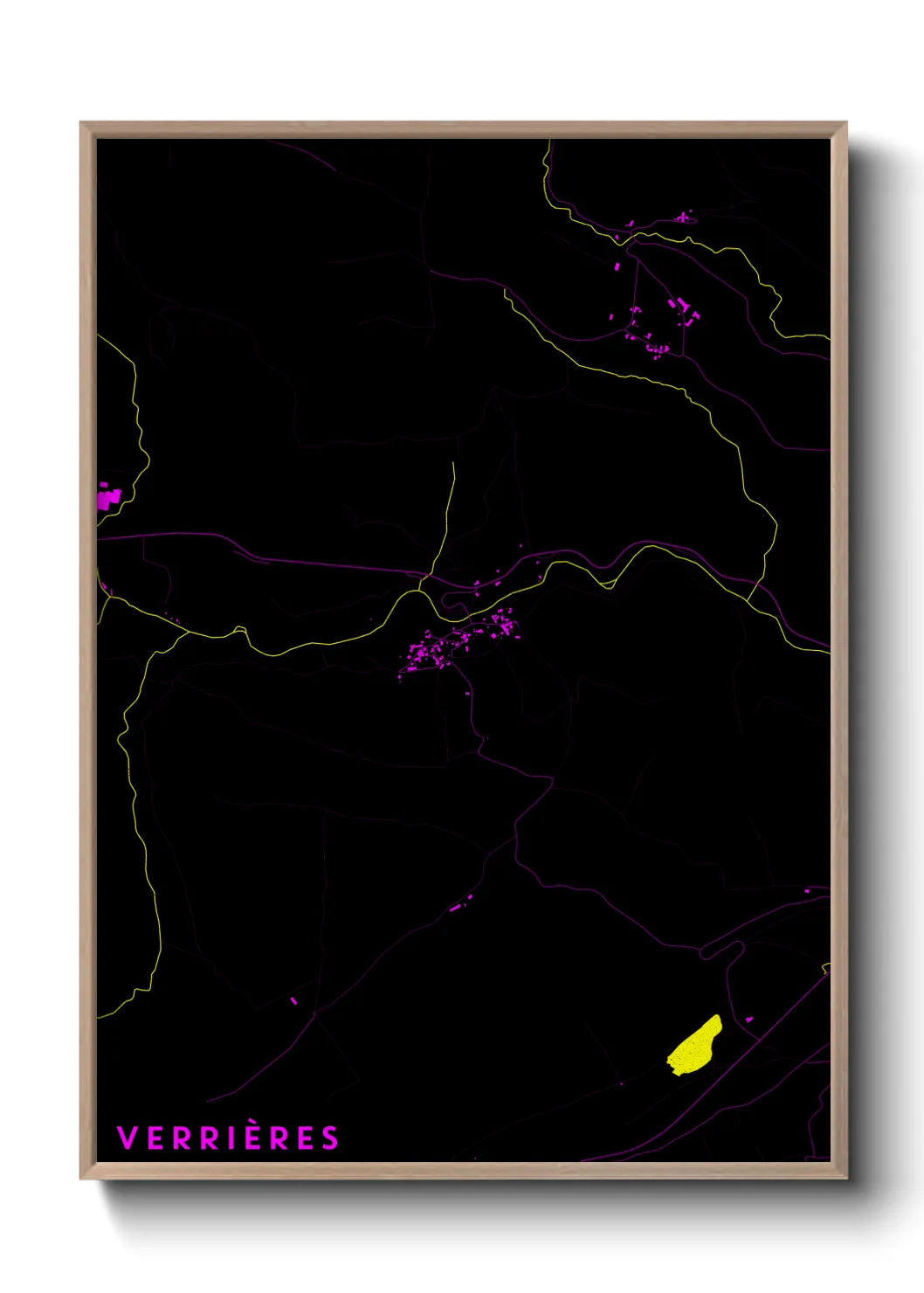 Une affiche de carte sur Verrières