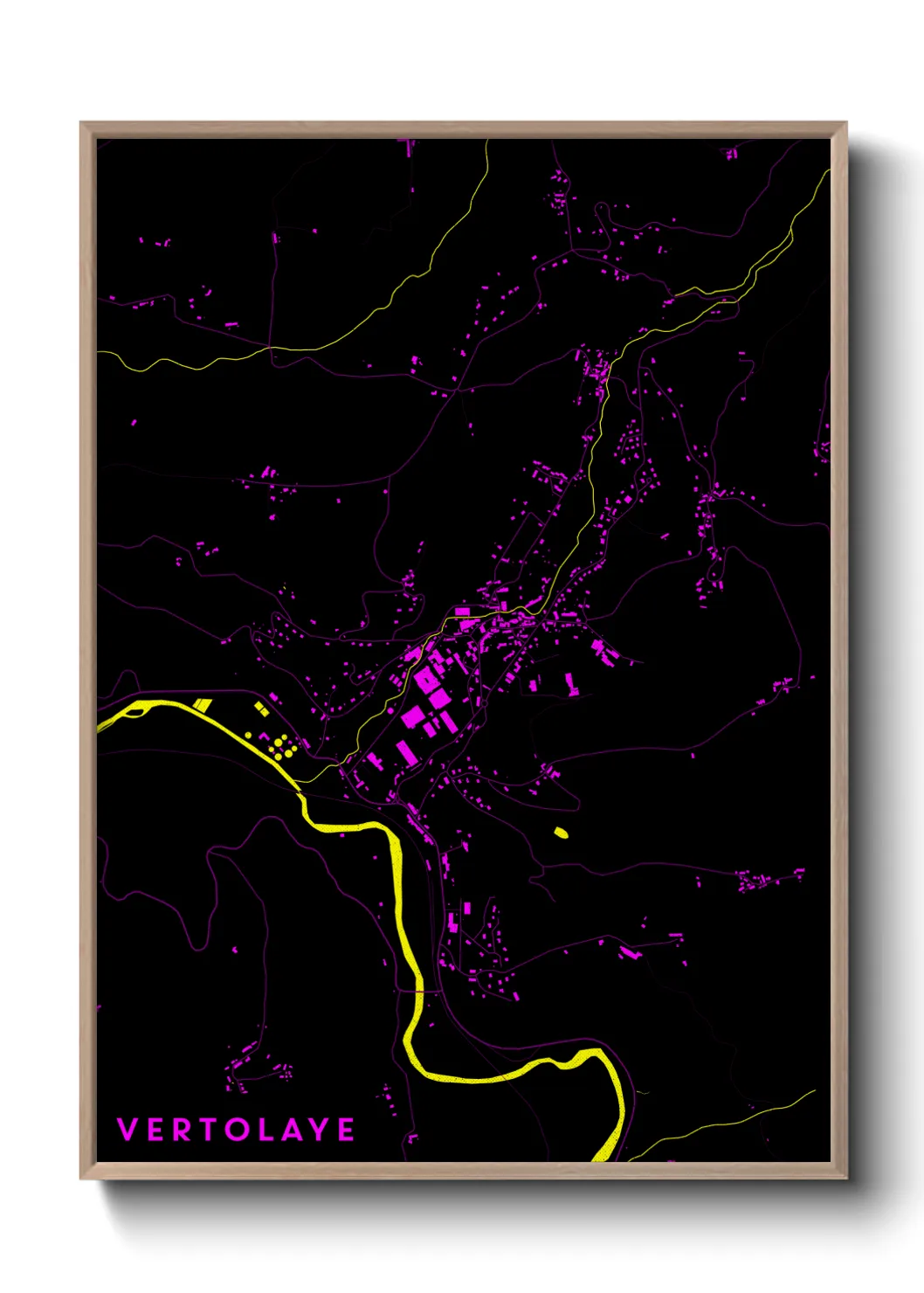 Une affiche de carte sur Vertolaye