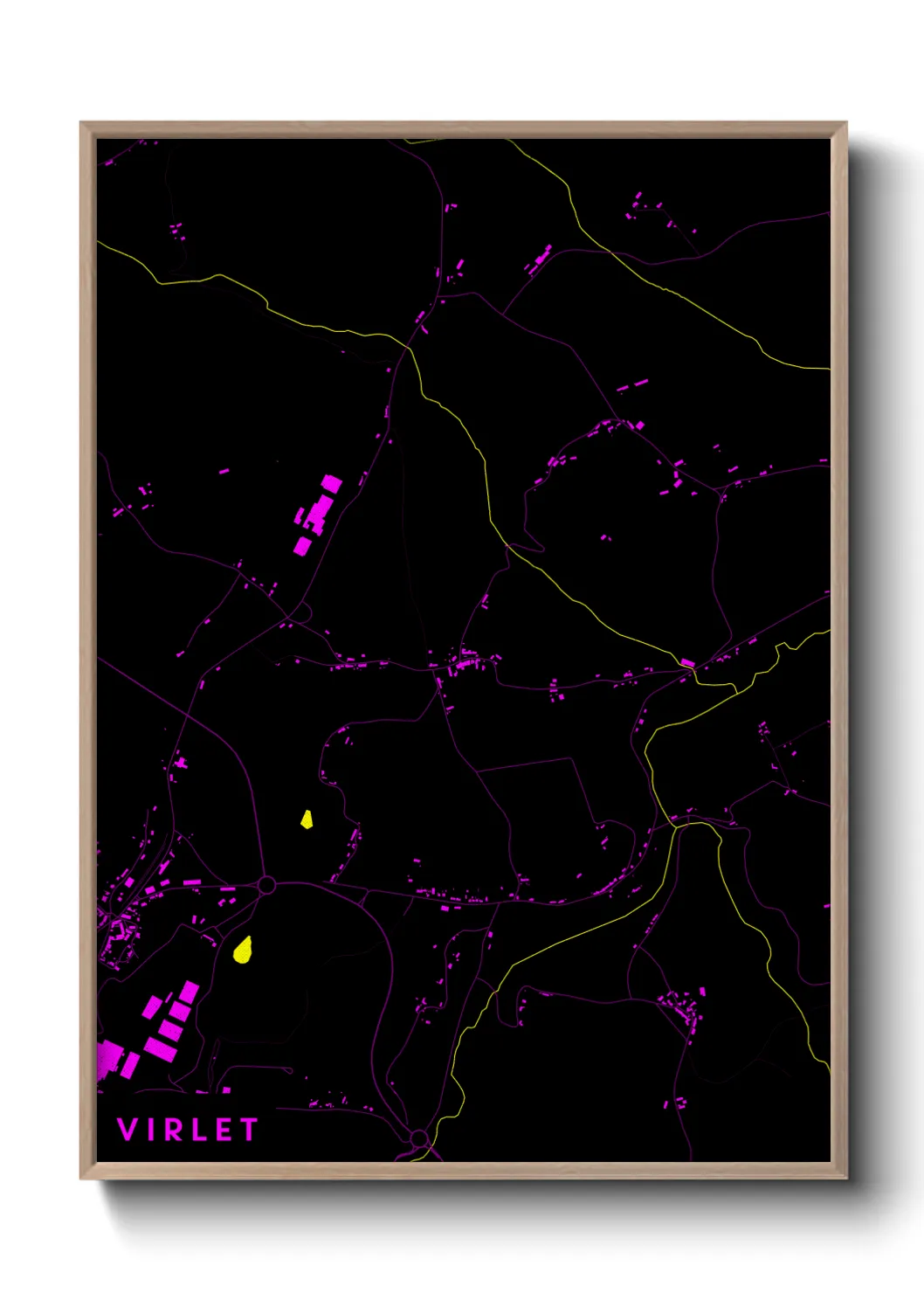Une affiche de carte sur Virlet
