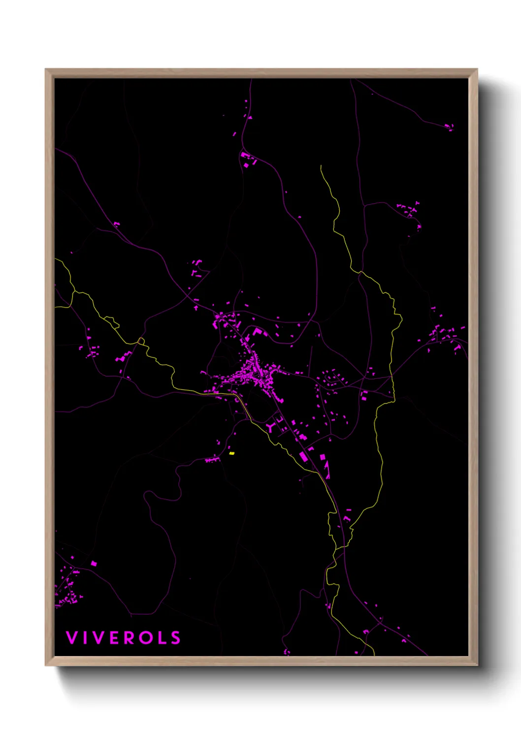 Une affiche de carte sur Viverols
