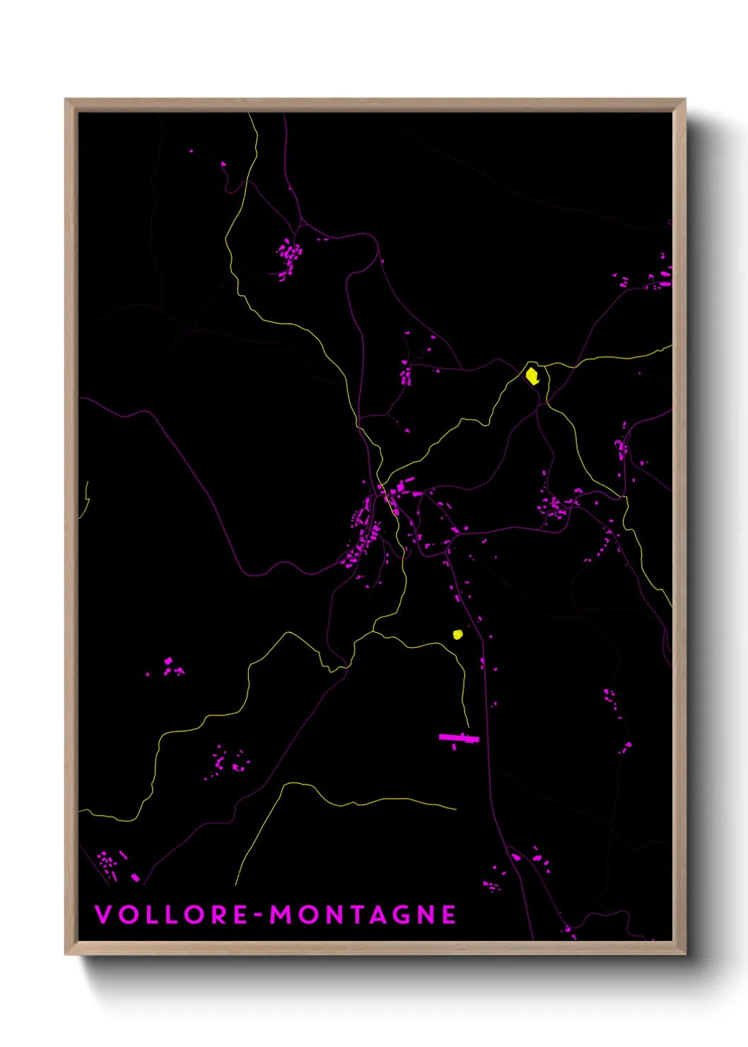 Une affiche de carte sur Vollore-Montagne