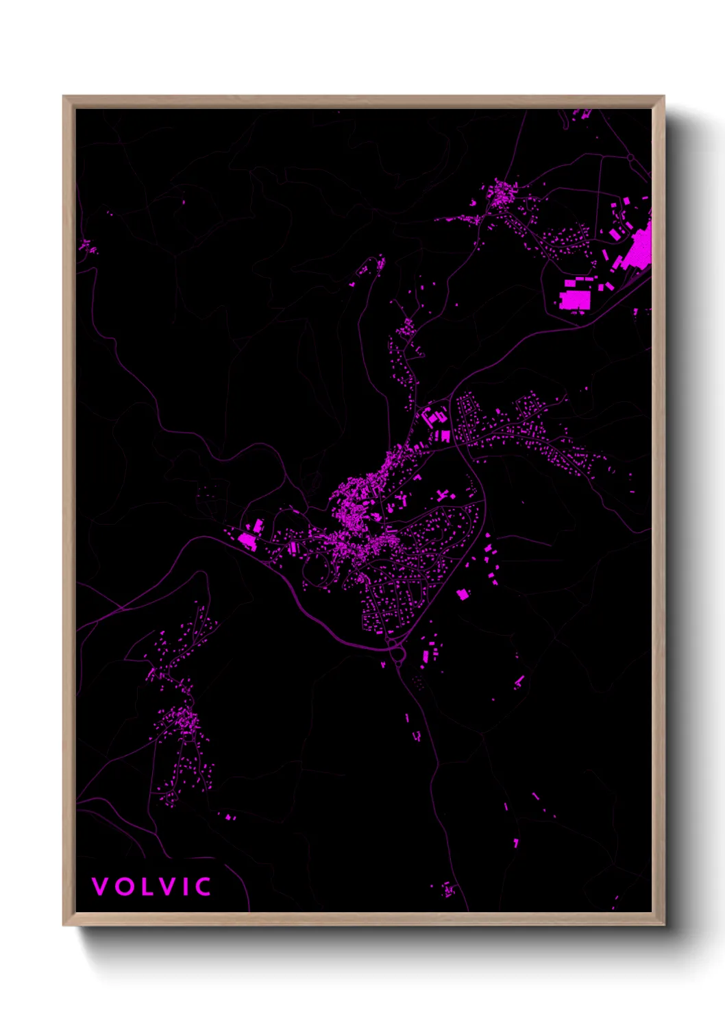 Une affiche de carte sur Volvic