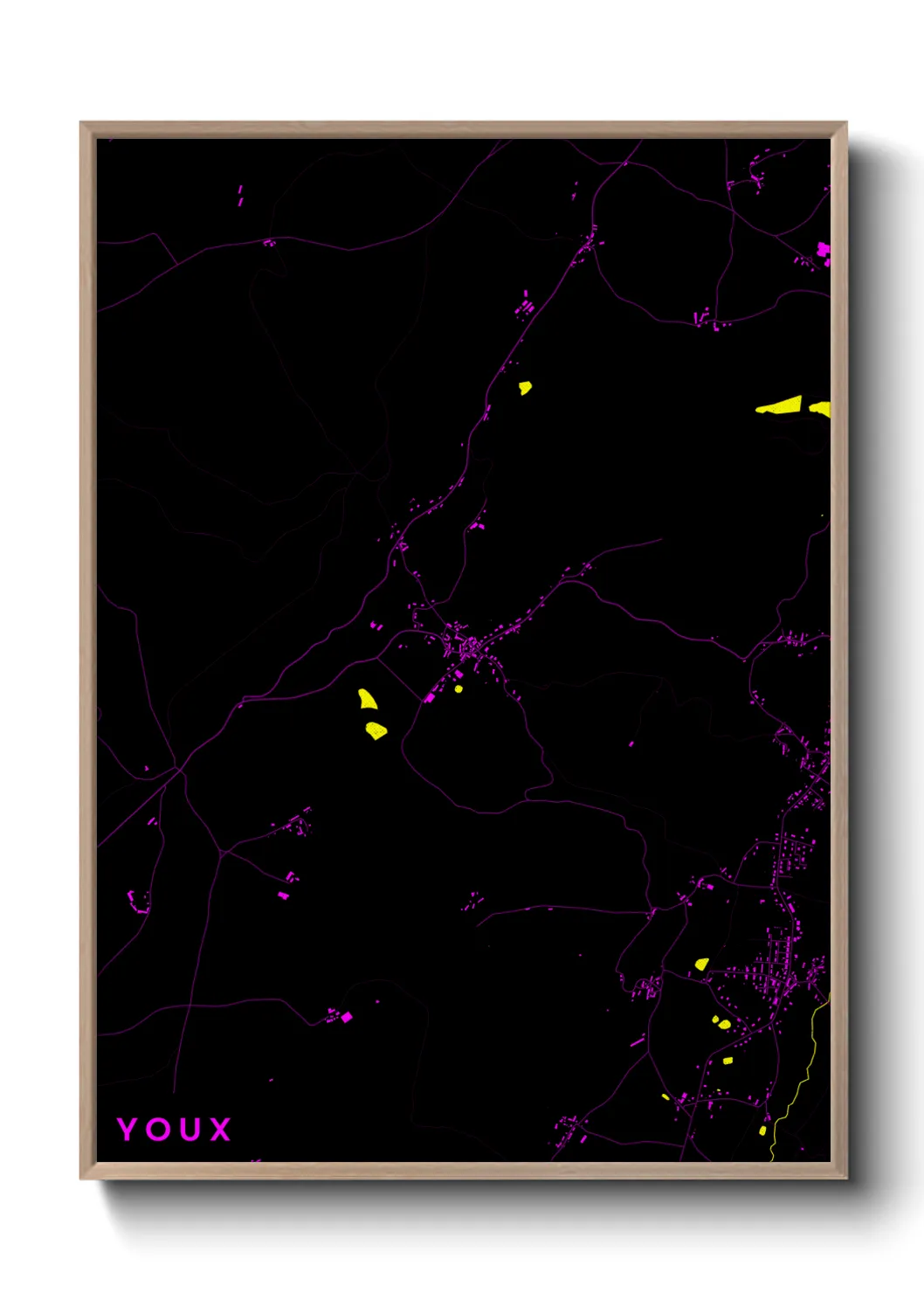 Une affiche de carte sur Youx