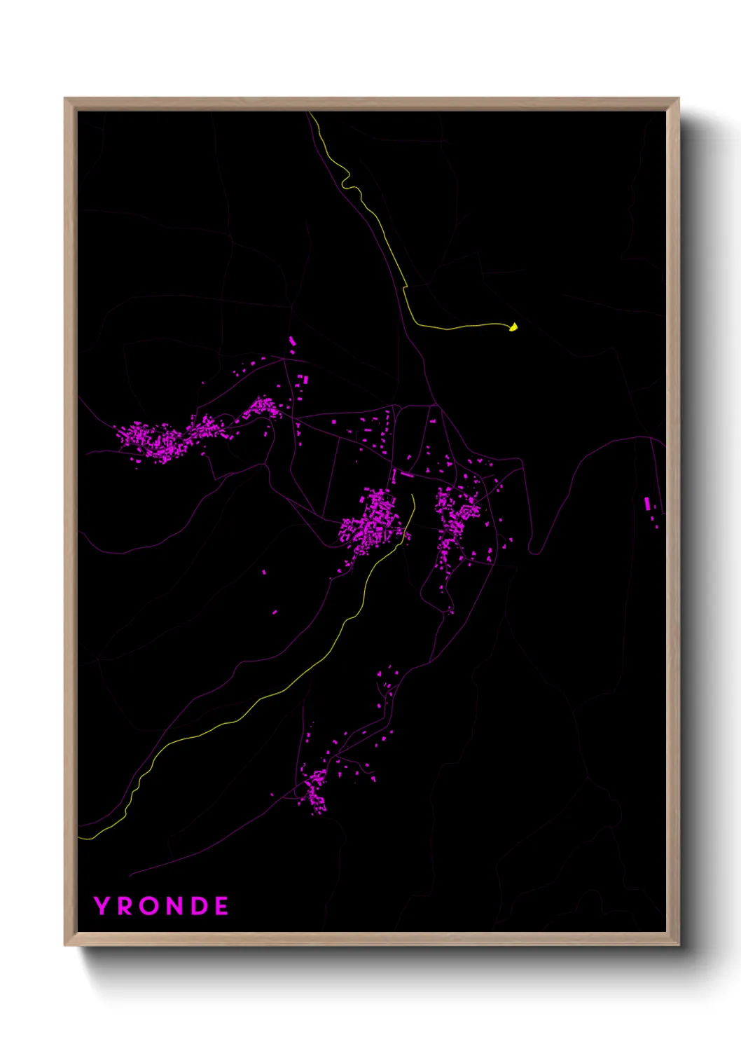 Une affiche de carte sur Yronde