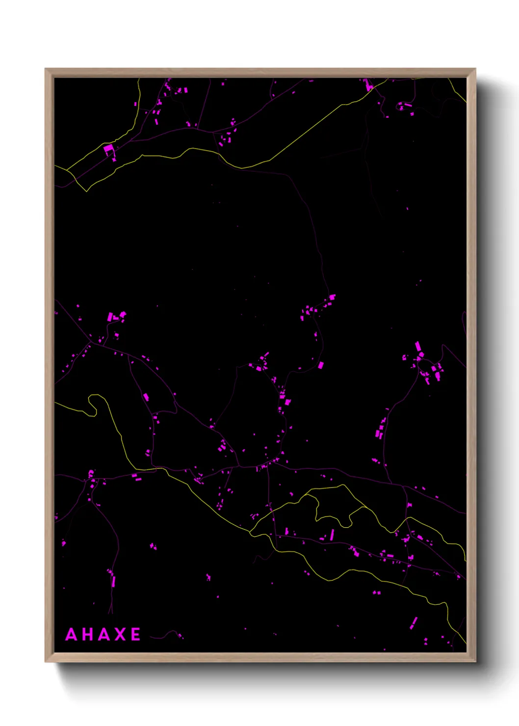 Une affiche de carte sur Ahaxe