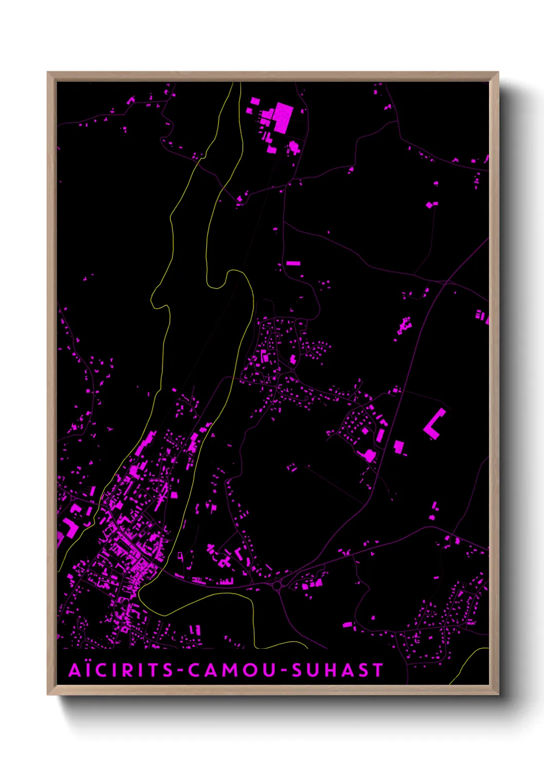 Une affiche de carte sur Aïcirits-Camou-Suhast