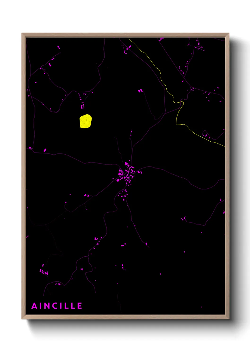 Une affiche de carte sur Aincille