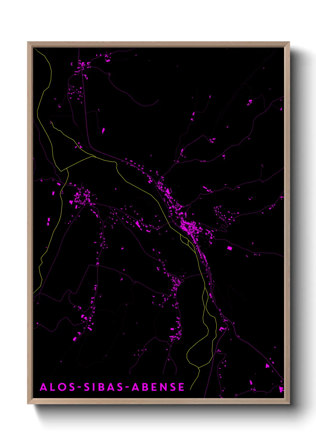 Une affiche de carte sur Alos-Sibas-Abense