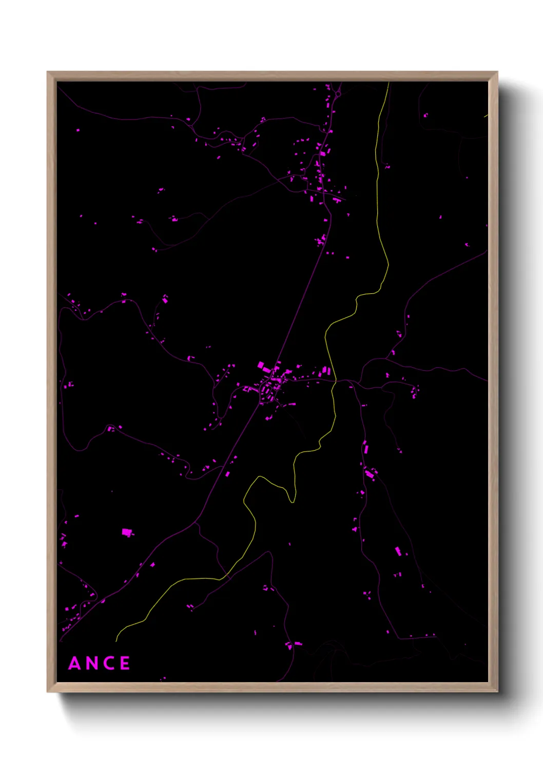 Une affiche de carte sur Ance