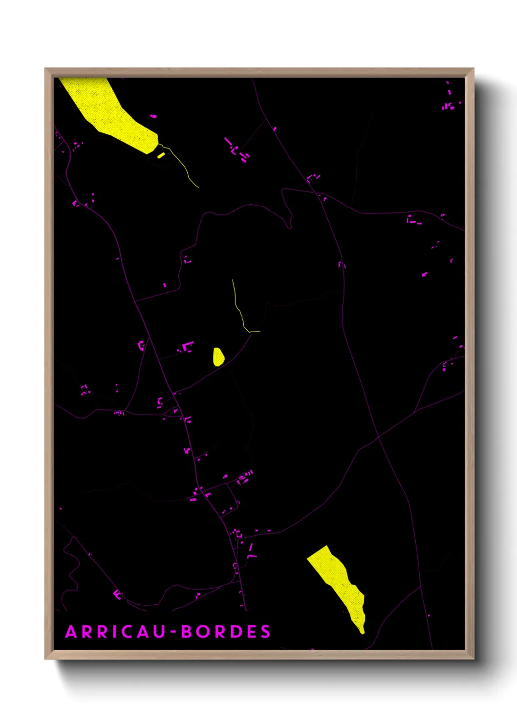 Une affiche de carte sur Arricau-Bordes