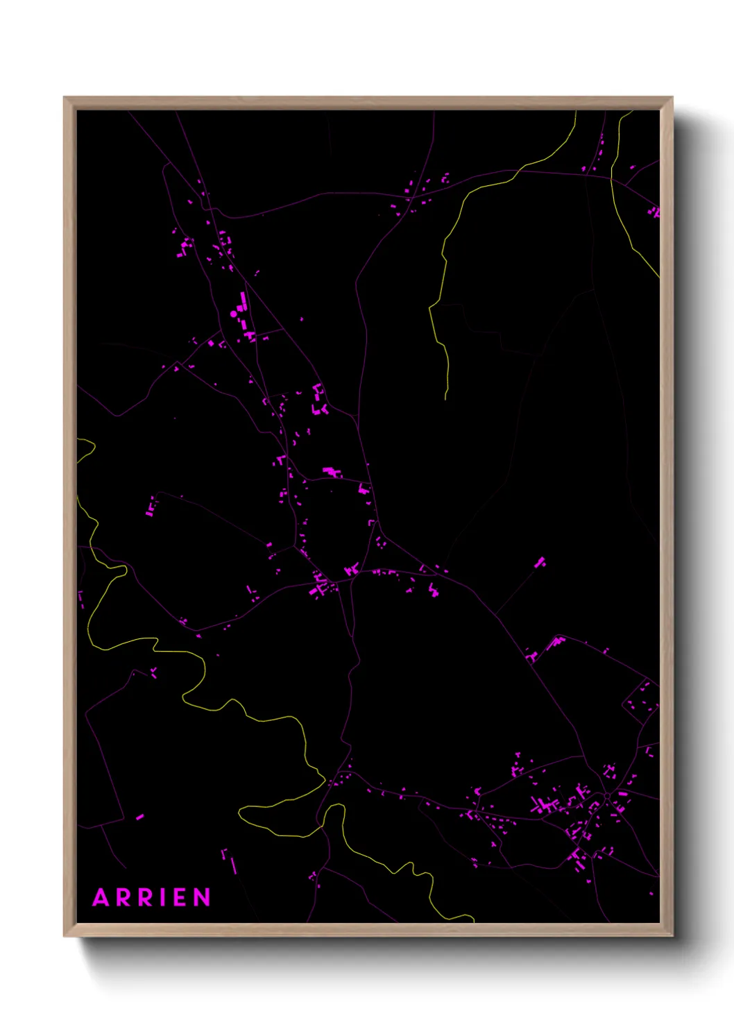 Une affiche de carte sur Arrien
