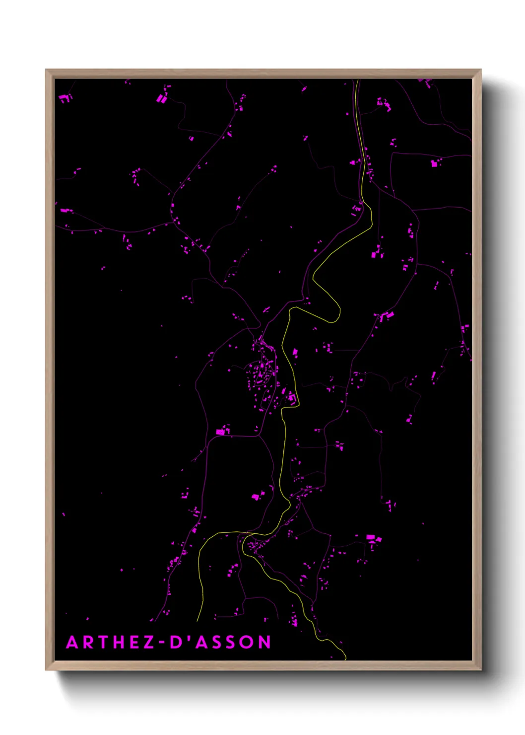 Une affiche de carte sur Arthez-d'Asson