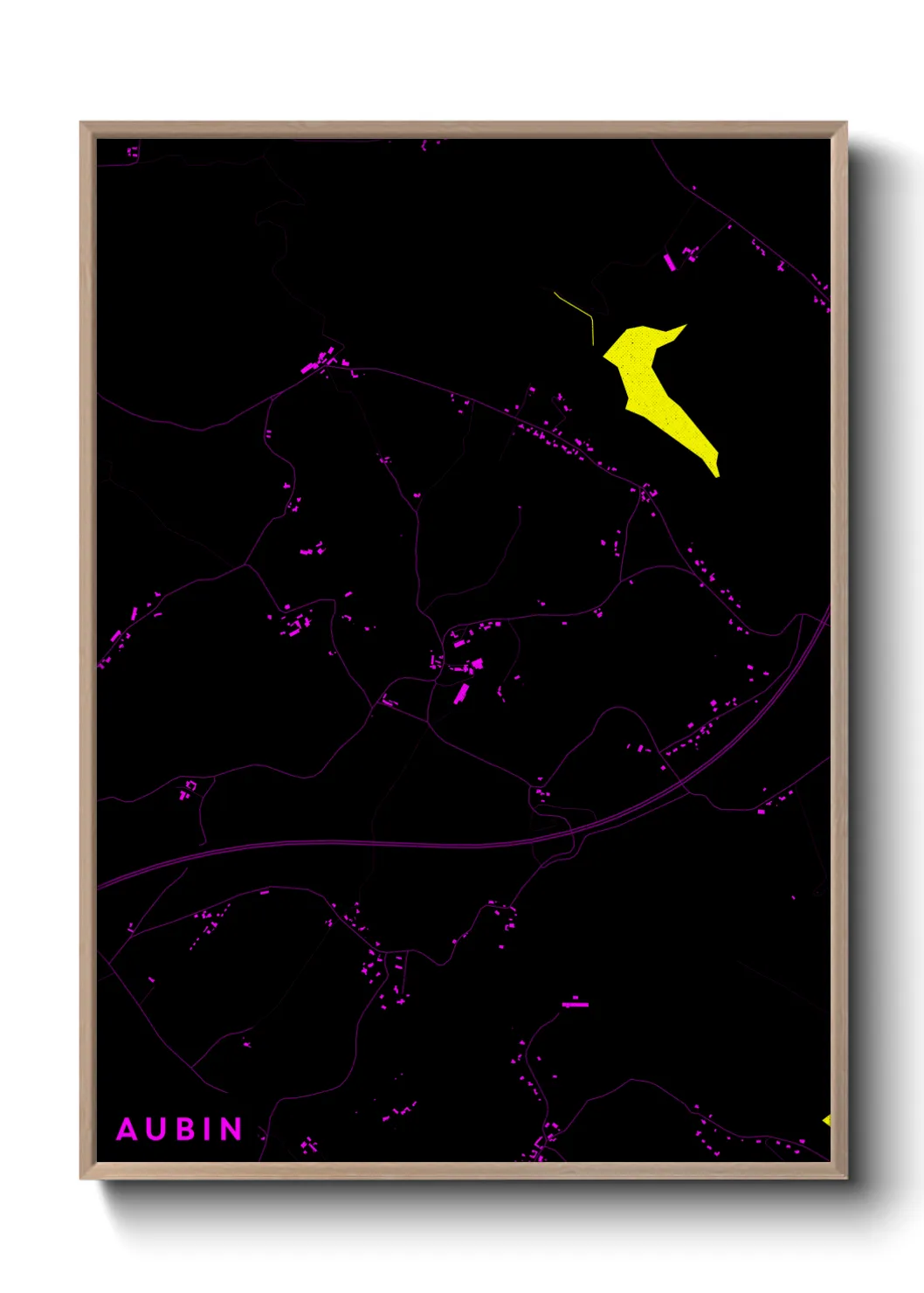 Une affiche de carte sur Aubin