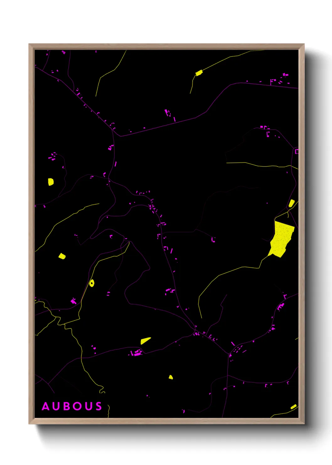 Une affiche de carte sur Aubous