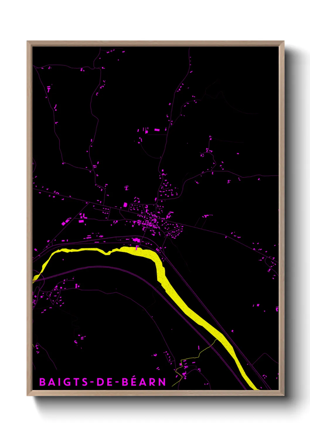 Une affiche de carte sur Baigts-de-Béarn