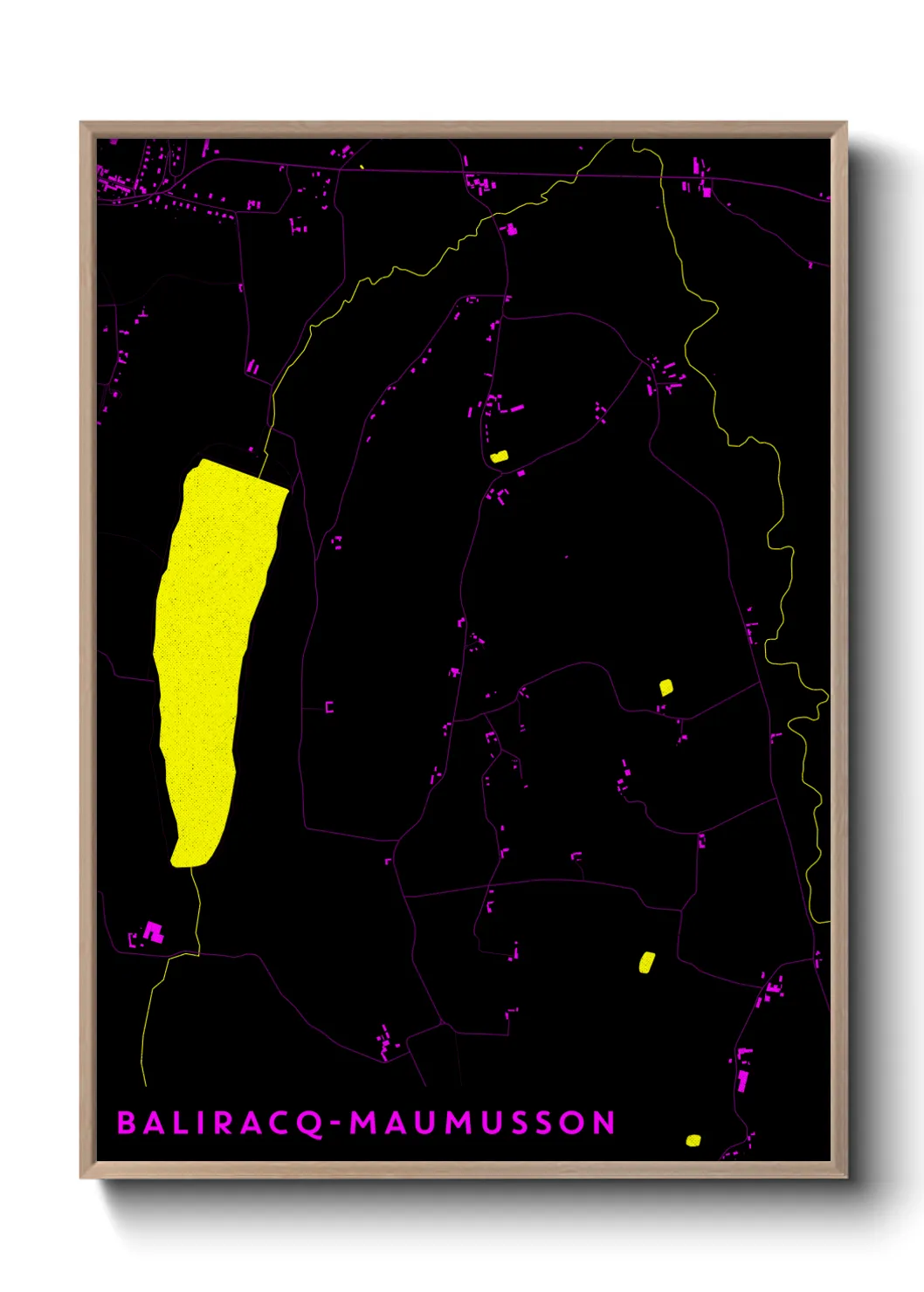 Une affiche de carte sur Baliracq-Maumusson