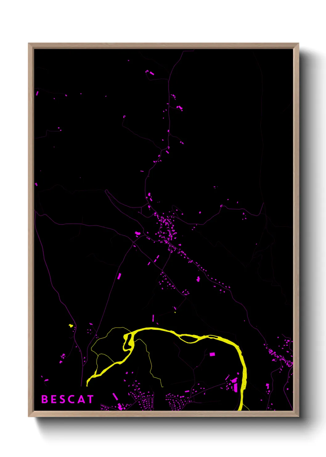 Une affiche de carte sur Bescat