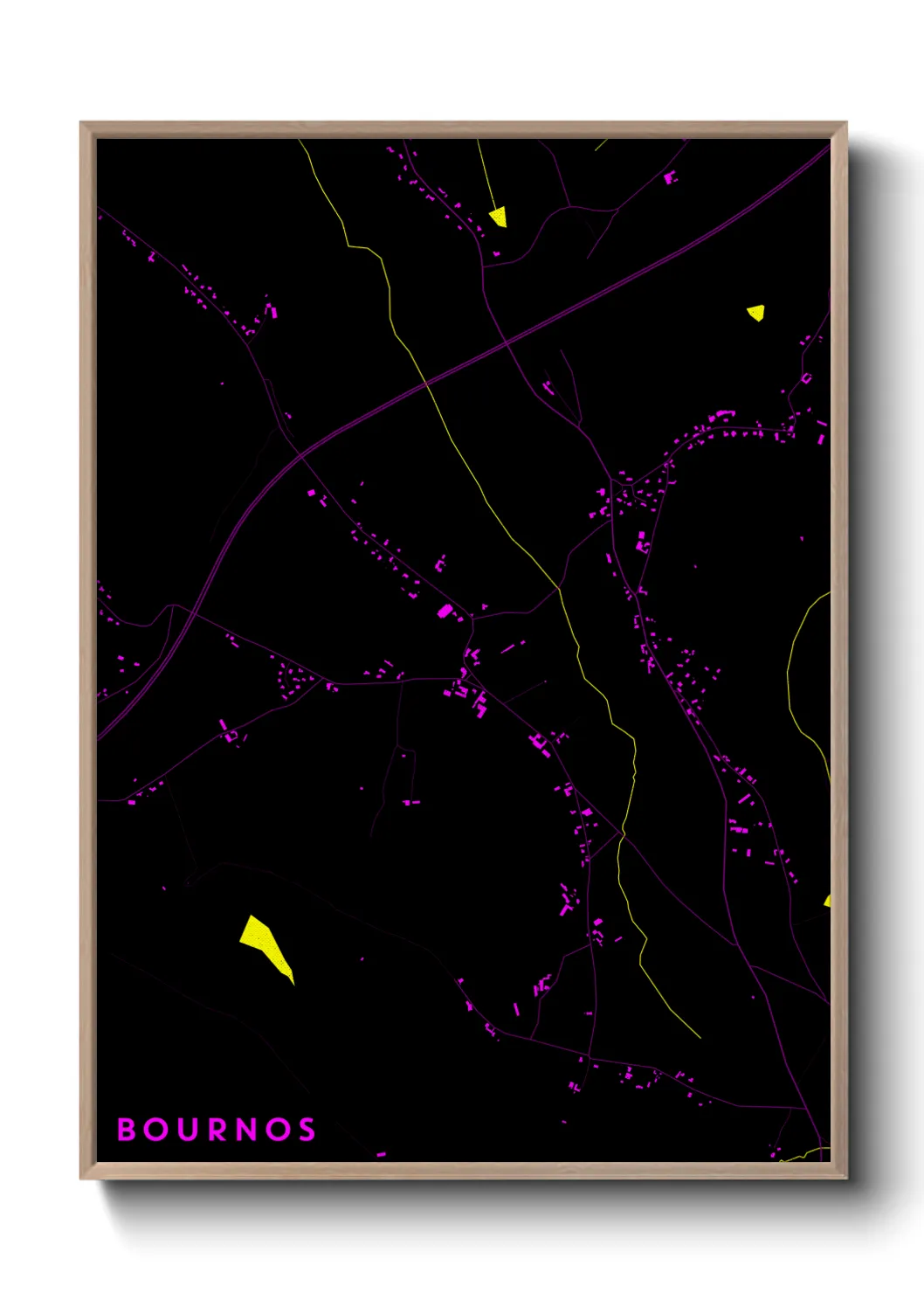 Une affiche de carte sur Bournos
