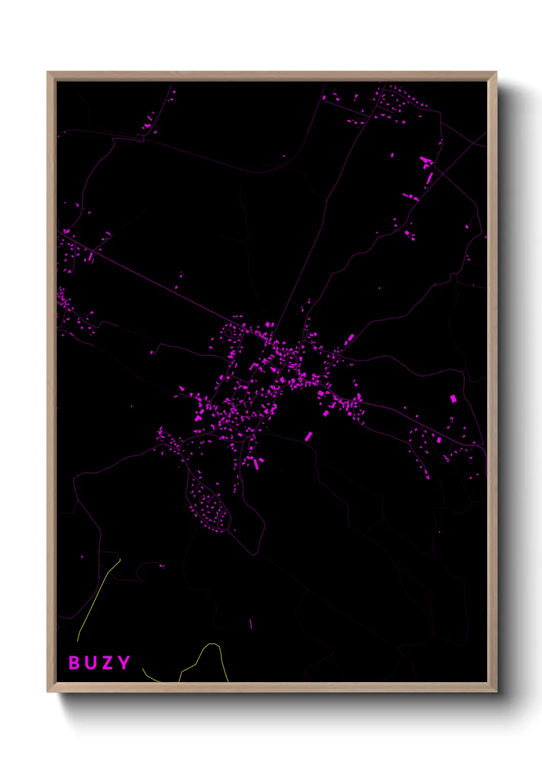 Une affiche de carte sur Buzy