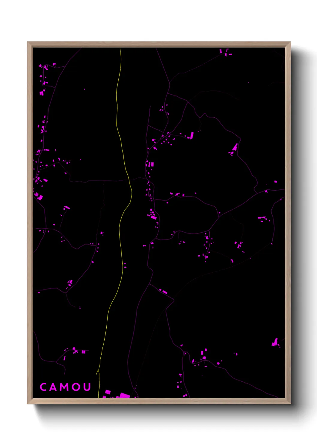 Une affiche de carte sur Camou