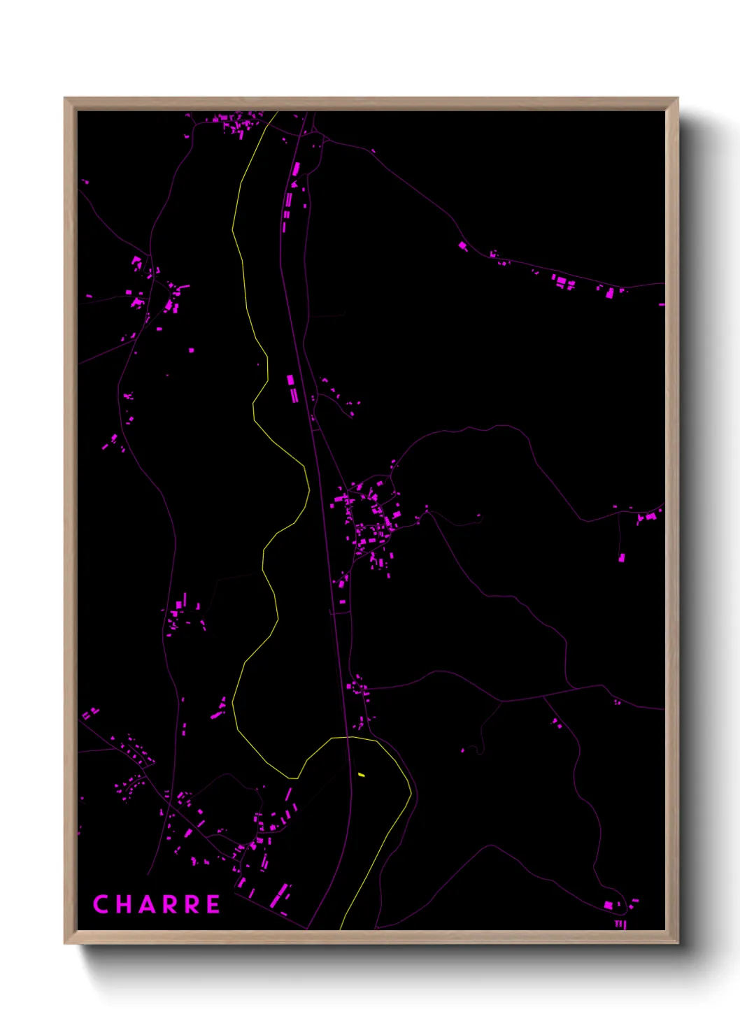 Une affiche de carte sur Charre