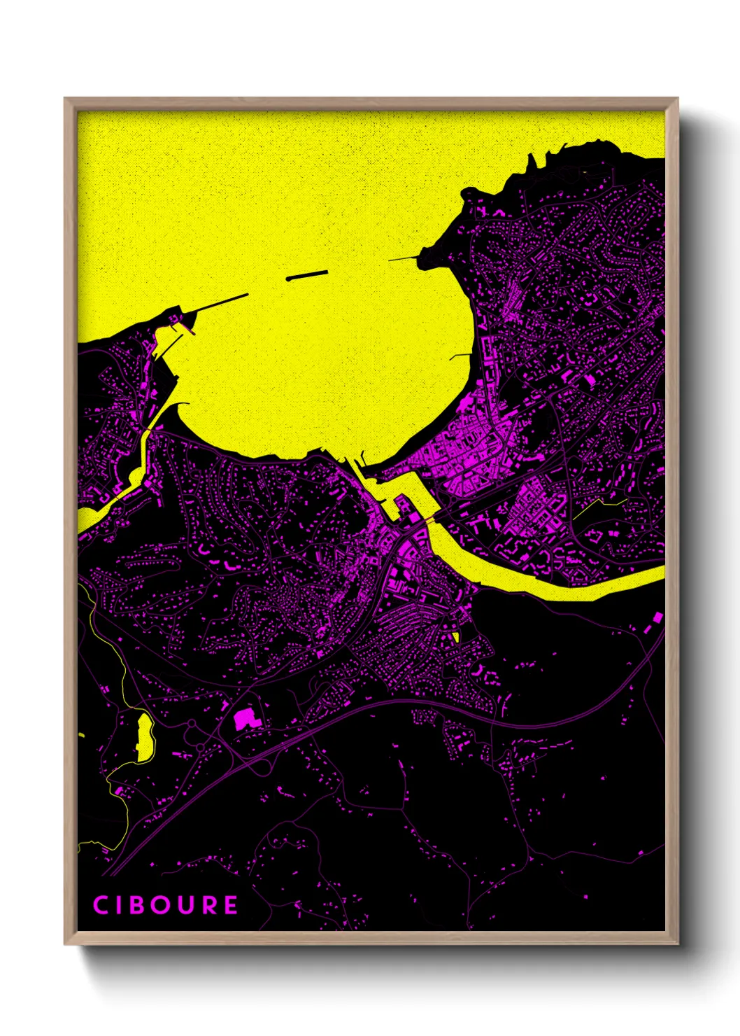 Une affiche de carte sur Ciboure