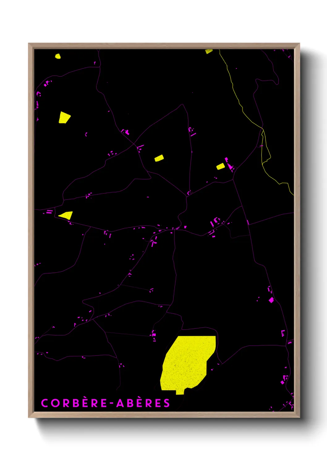 Une affiche de carte sur Corbère-Abères