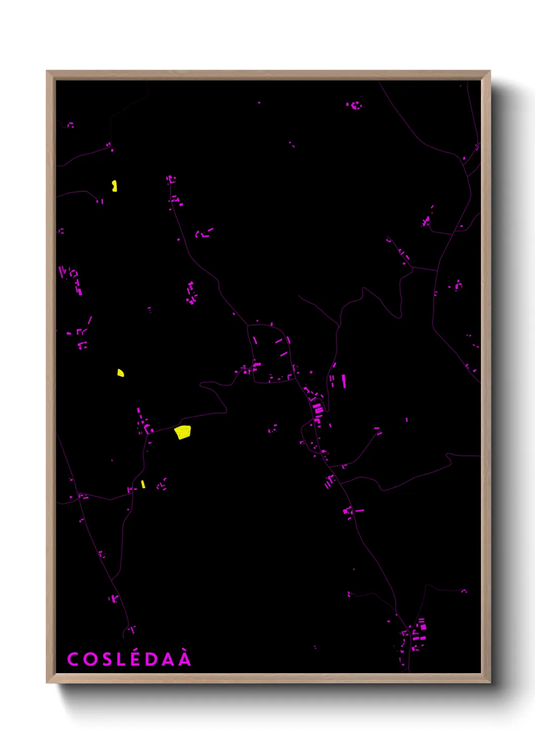 Une affiche de carte sur Coslédaà
