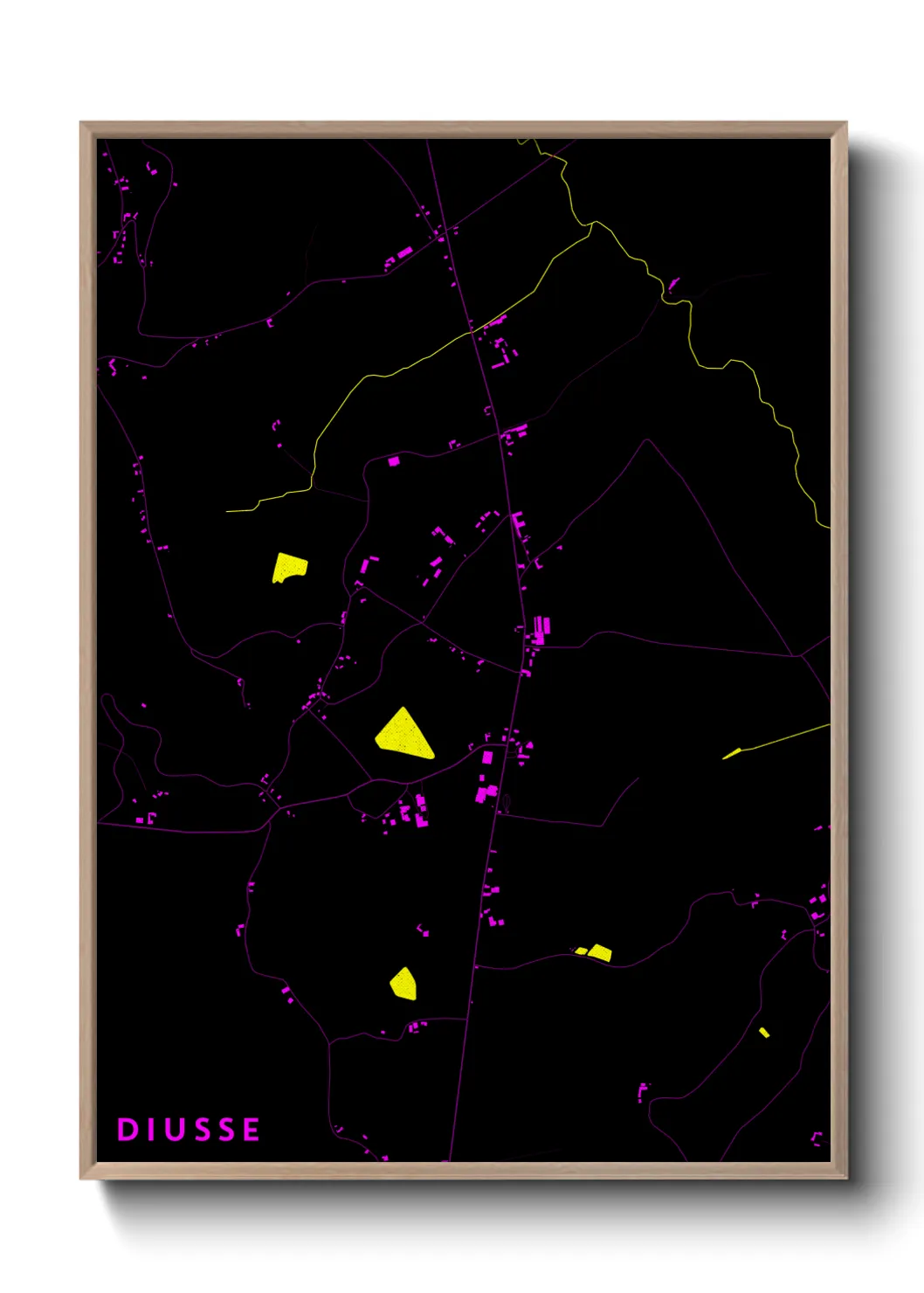 Une affiche de carte sur Diusse