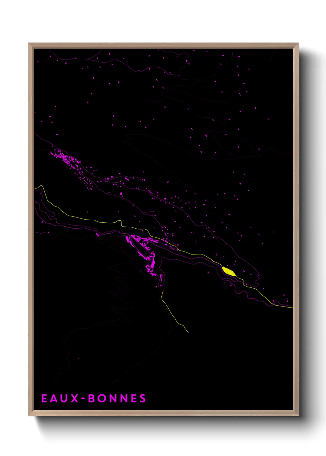 Une affiche de carte sur Eaux-Bonnes