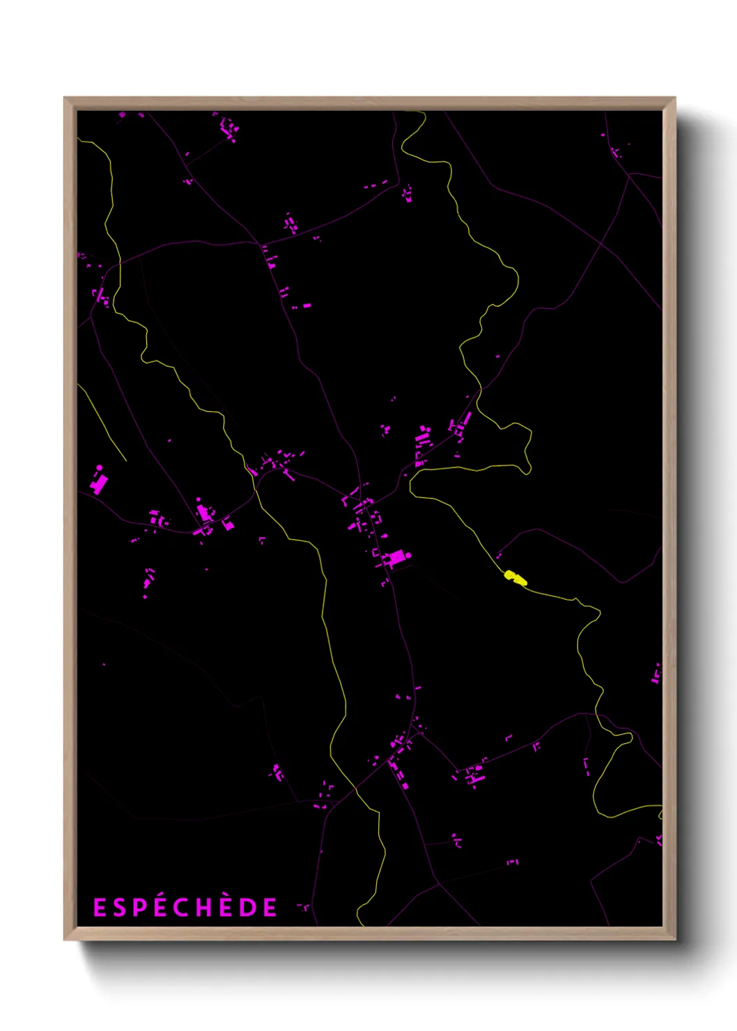 Une affiche de carte sur Espéchède