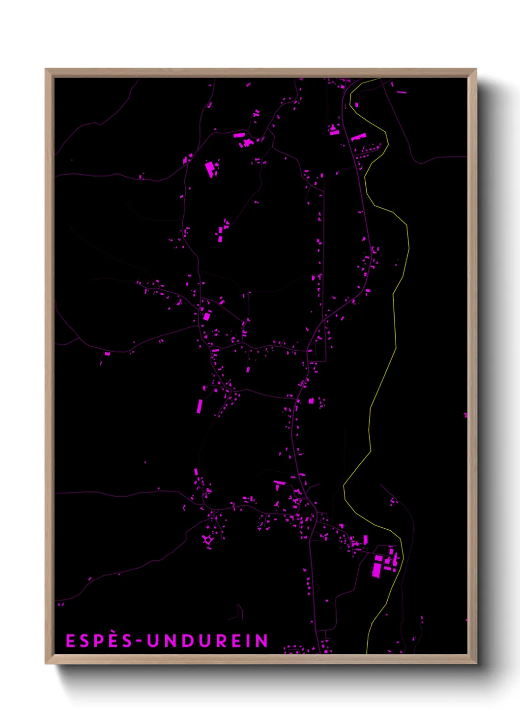 Une affiche de carte sur Espès-Undurein