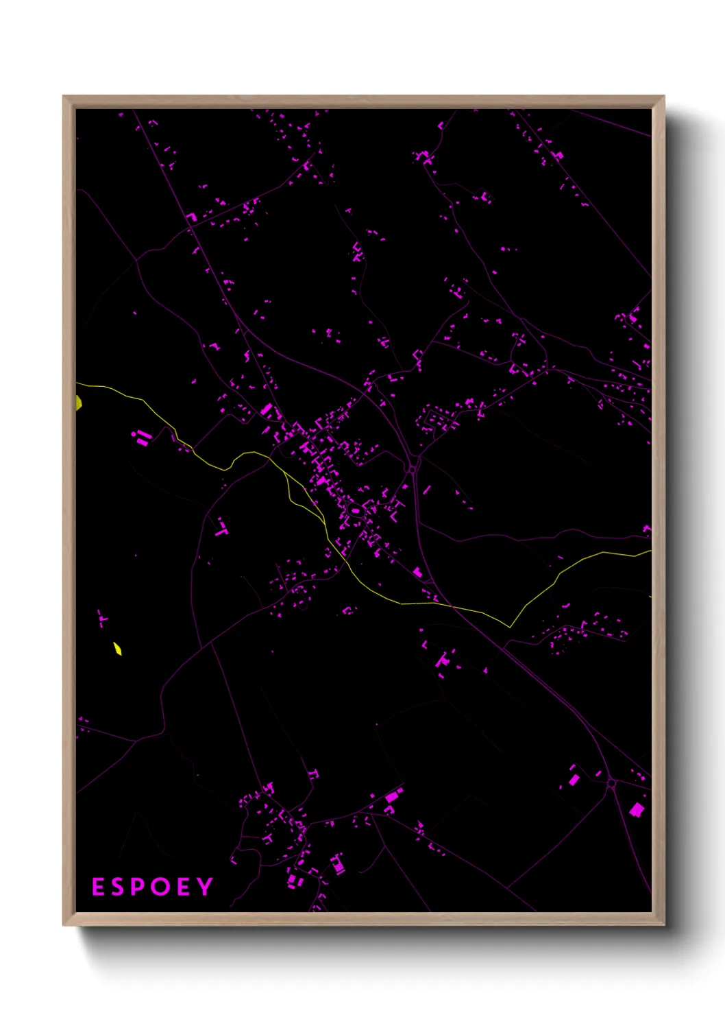 Une affiche de carte sur Espoey