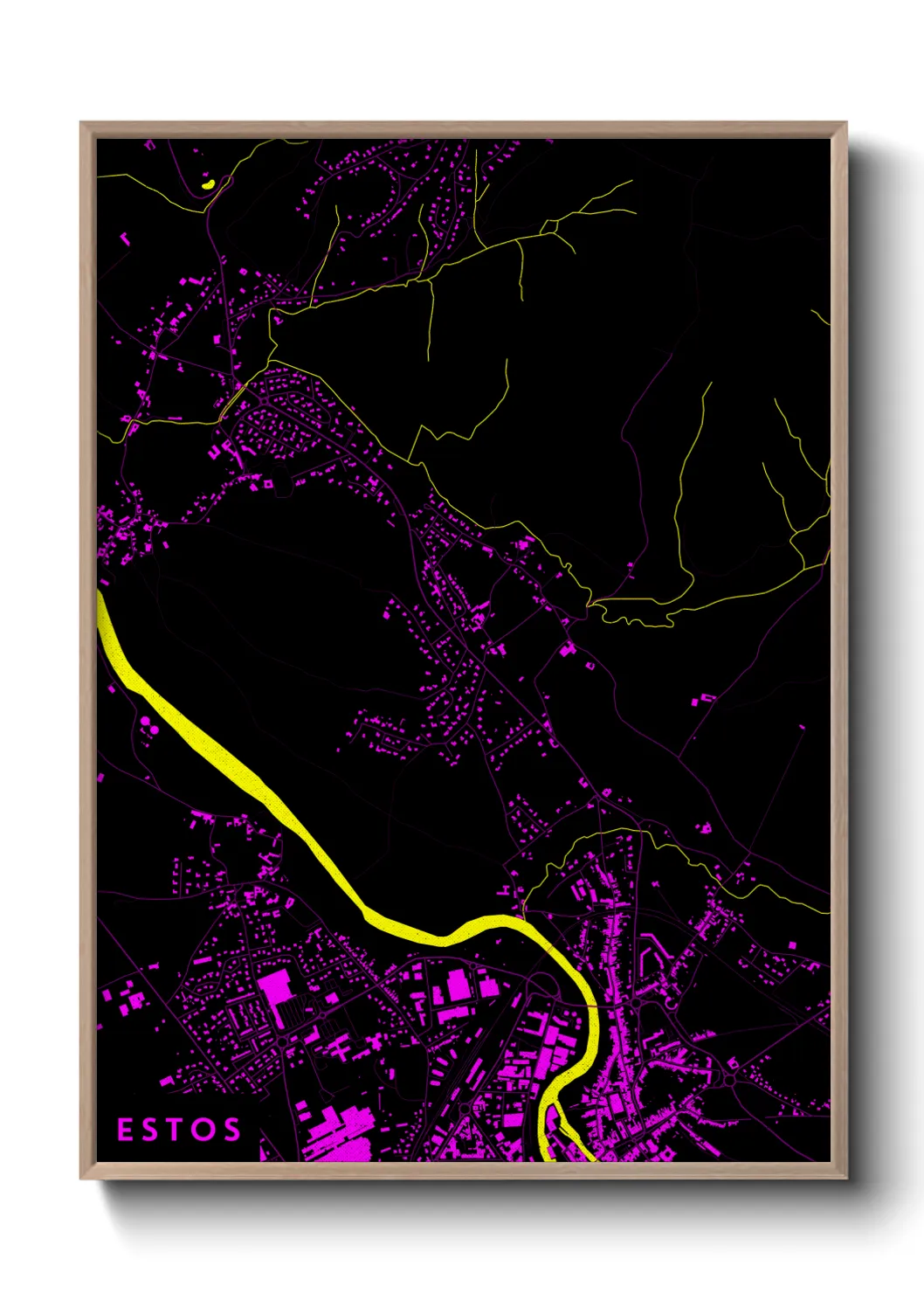 Une affiche de carte sur Estos