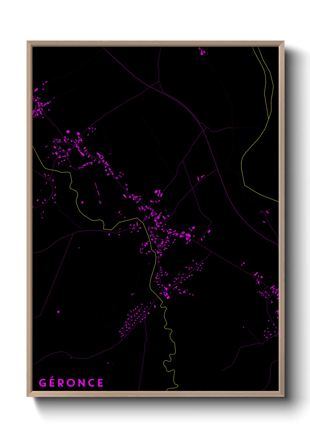 Une affiche de carte sur Géronce
