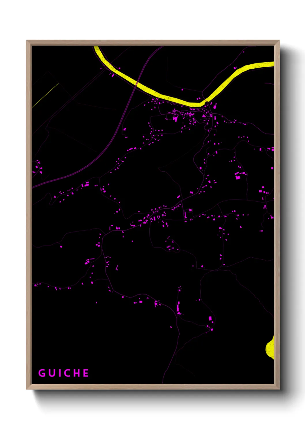 Une affiche de carte sur Guiche