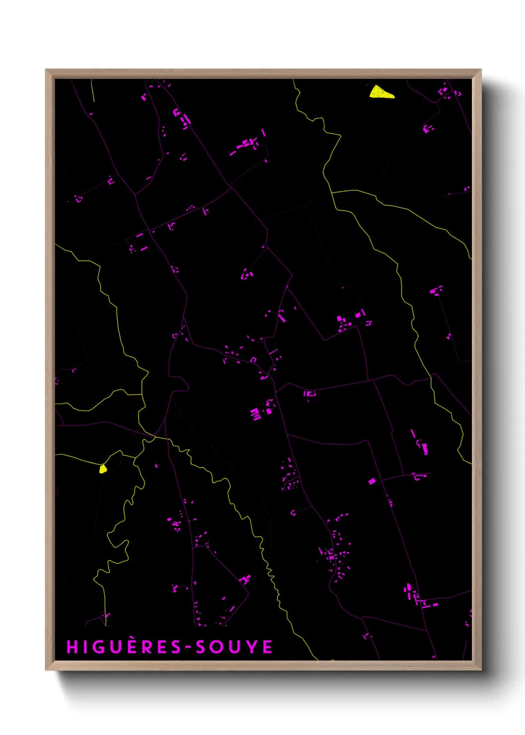 Une affiche de carte sur Higuères-Souye