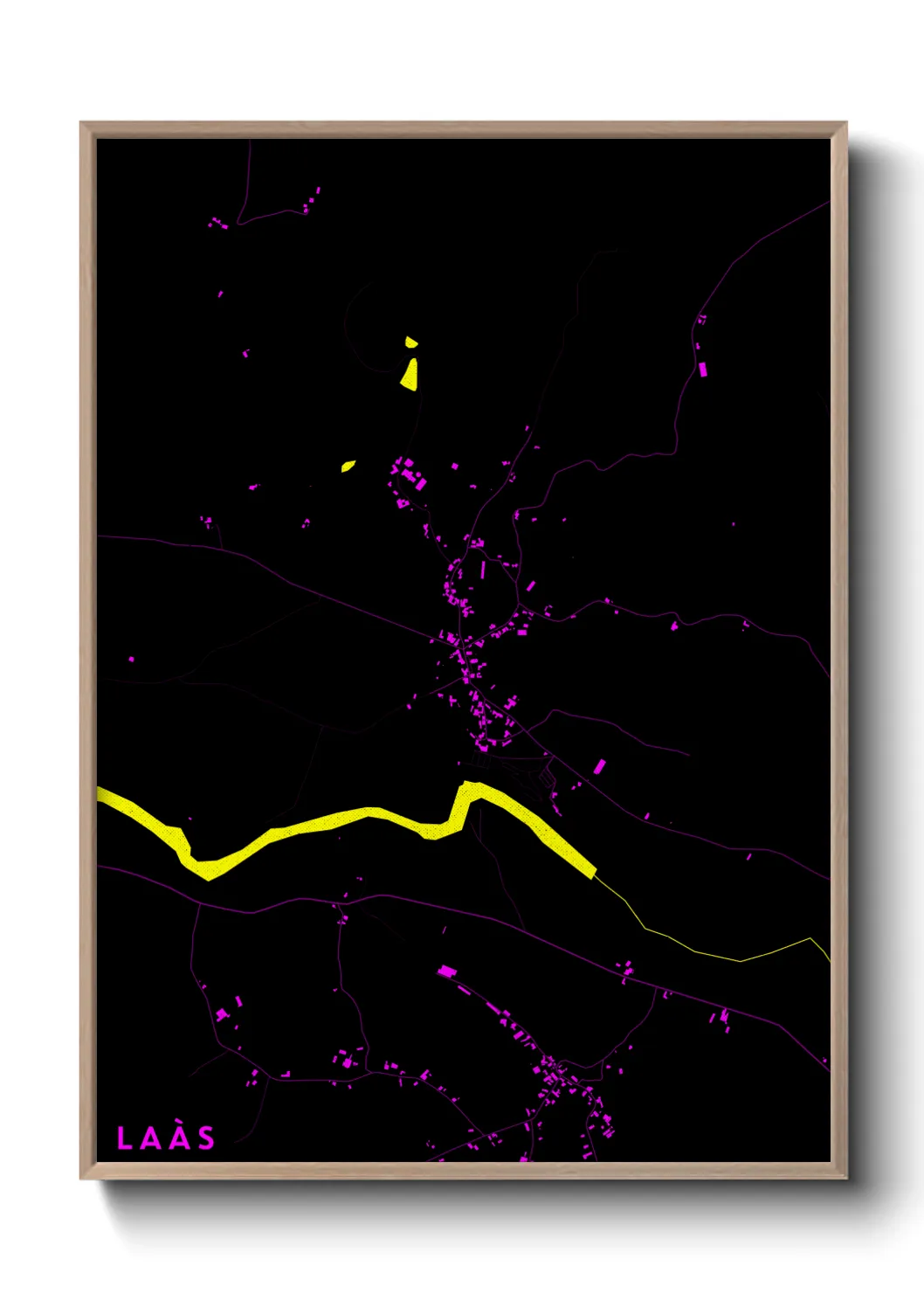 Une affiche de carte sur Laàs