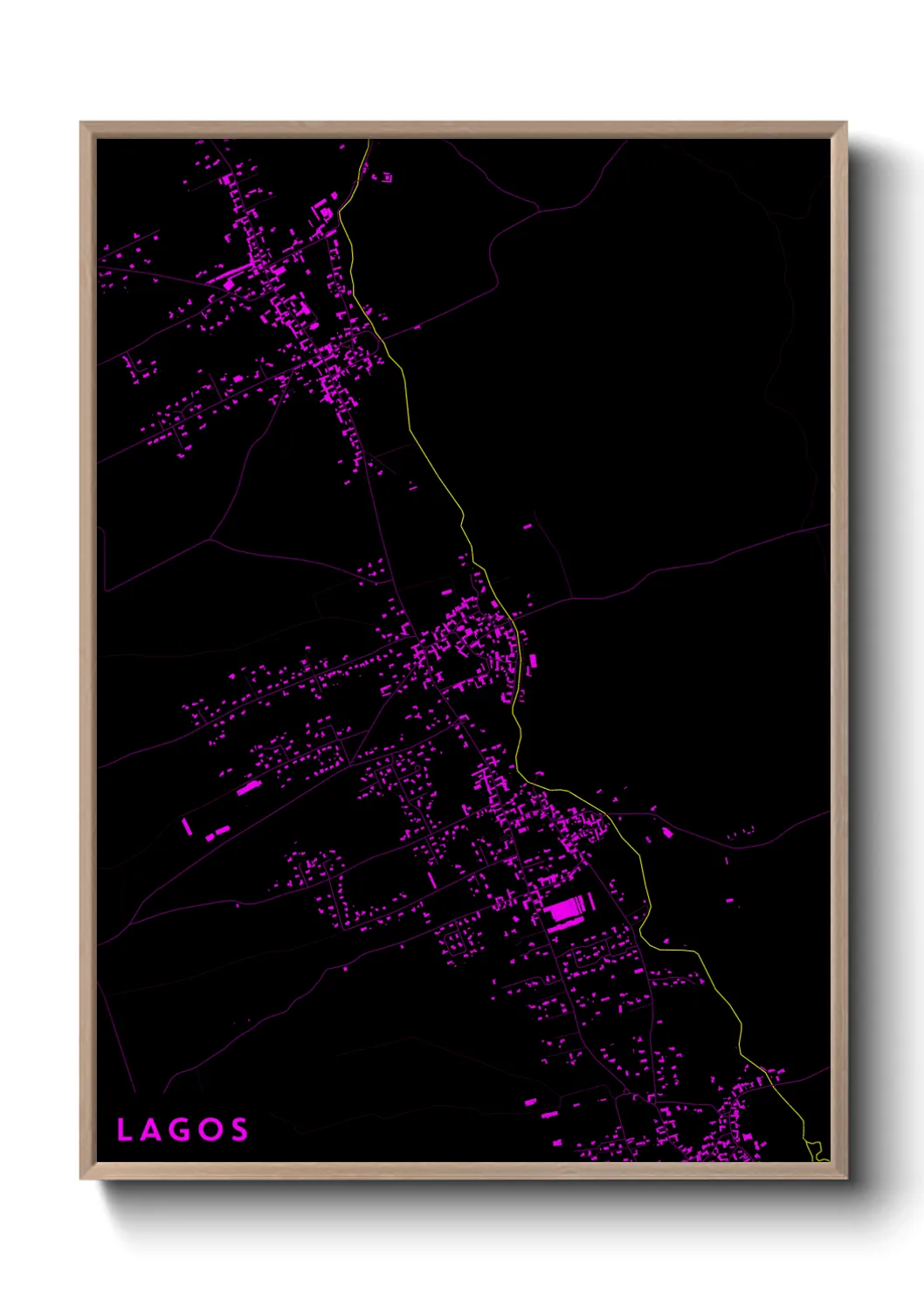 Une affiche de carte sur Lagos
