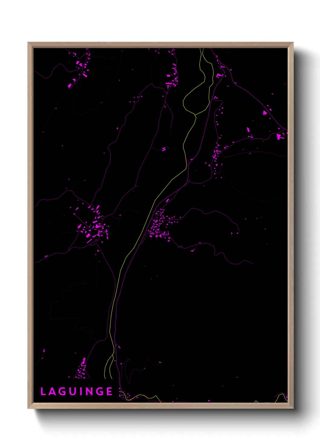 Une affiche de carte sur Laguinge