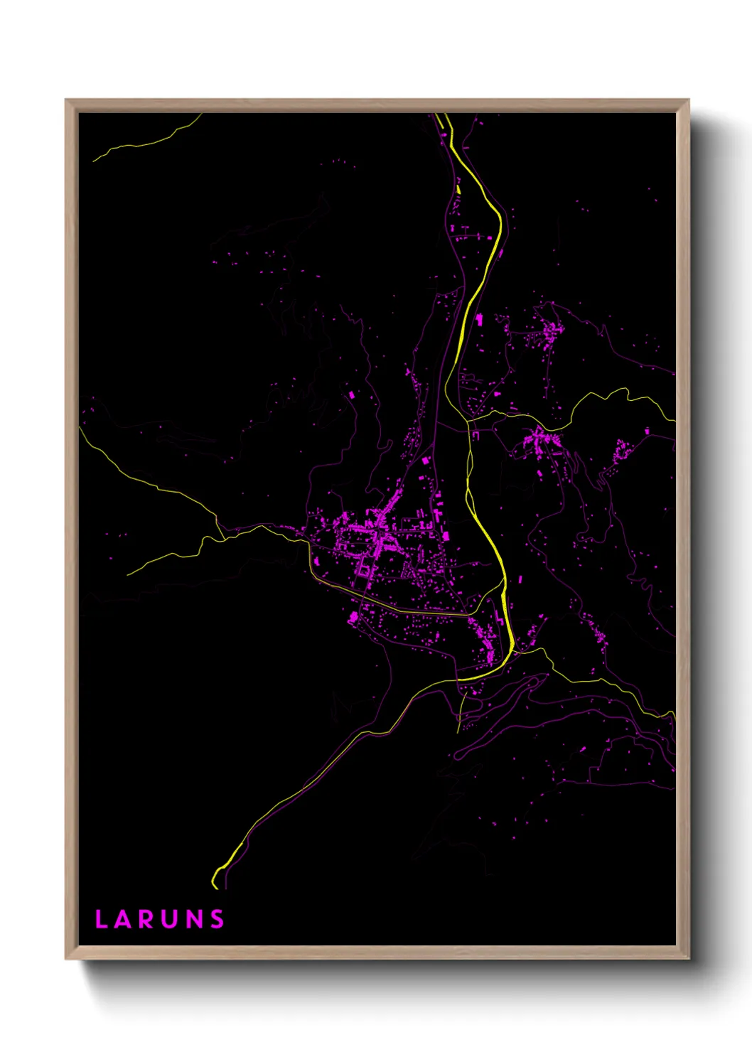Une affiche de carte sur Laruns