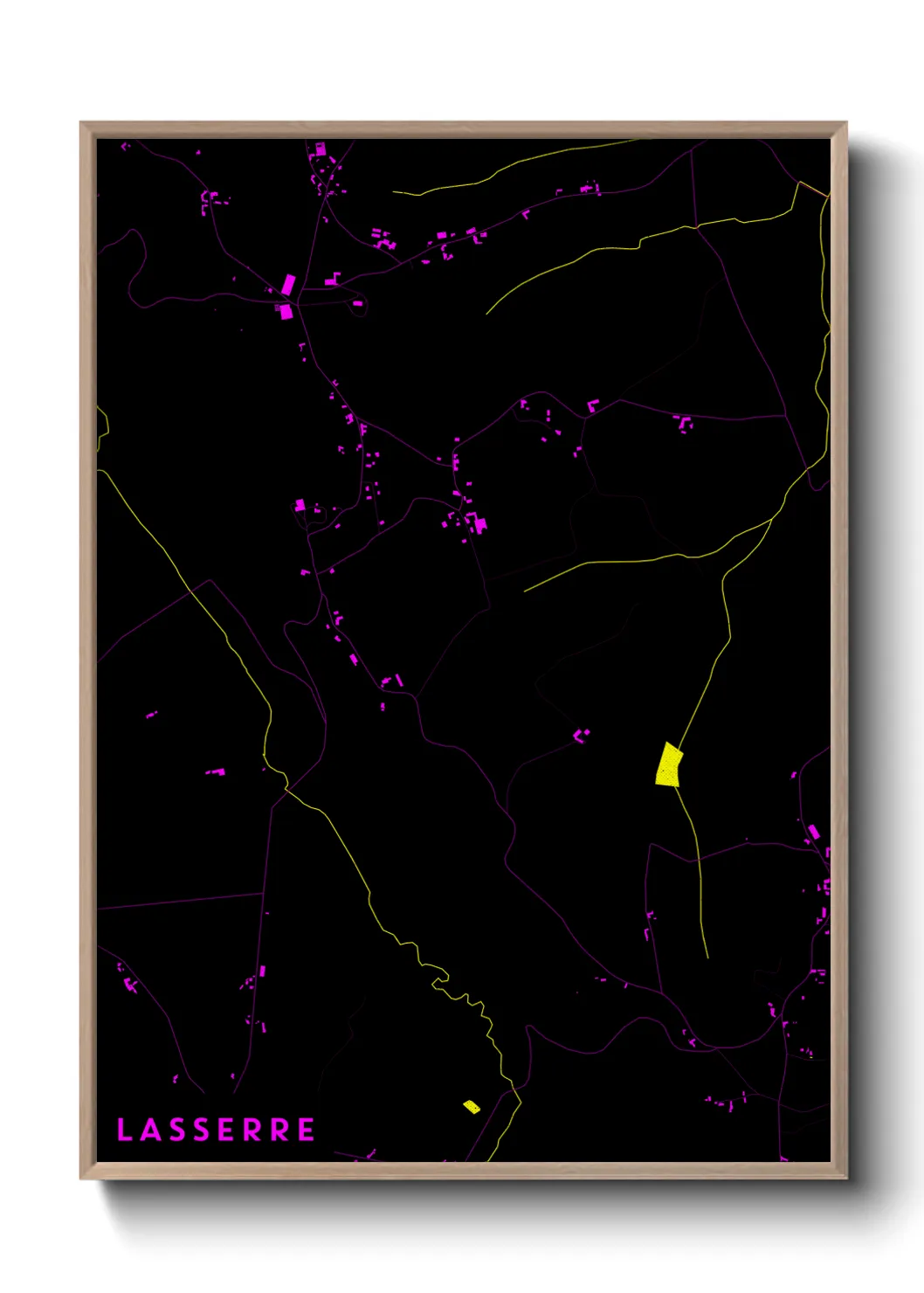 Une affiche de carte sur Lasserre