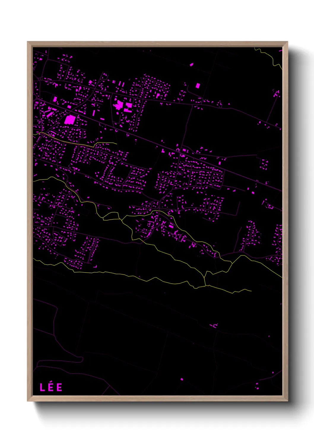 Une affiche de carte sur Lée