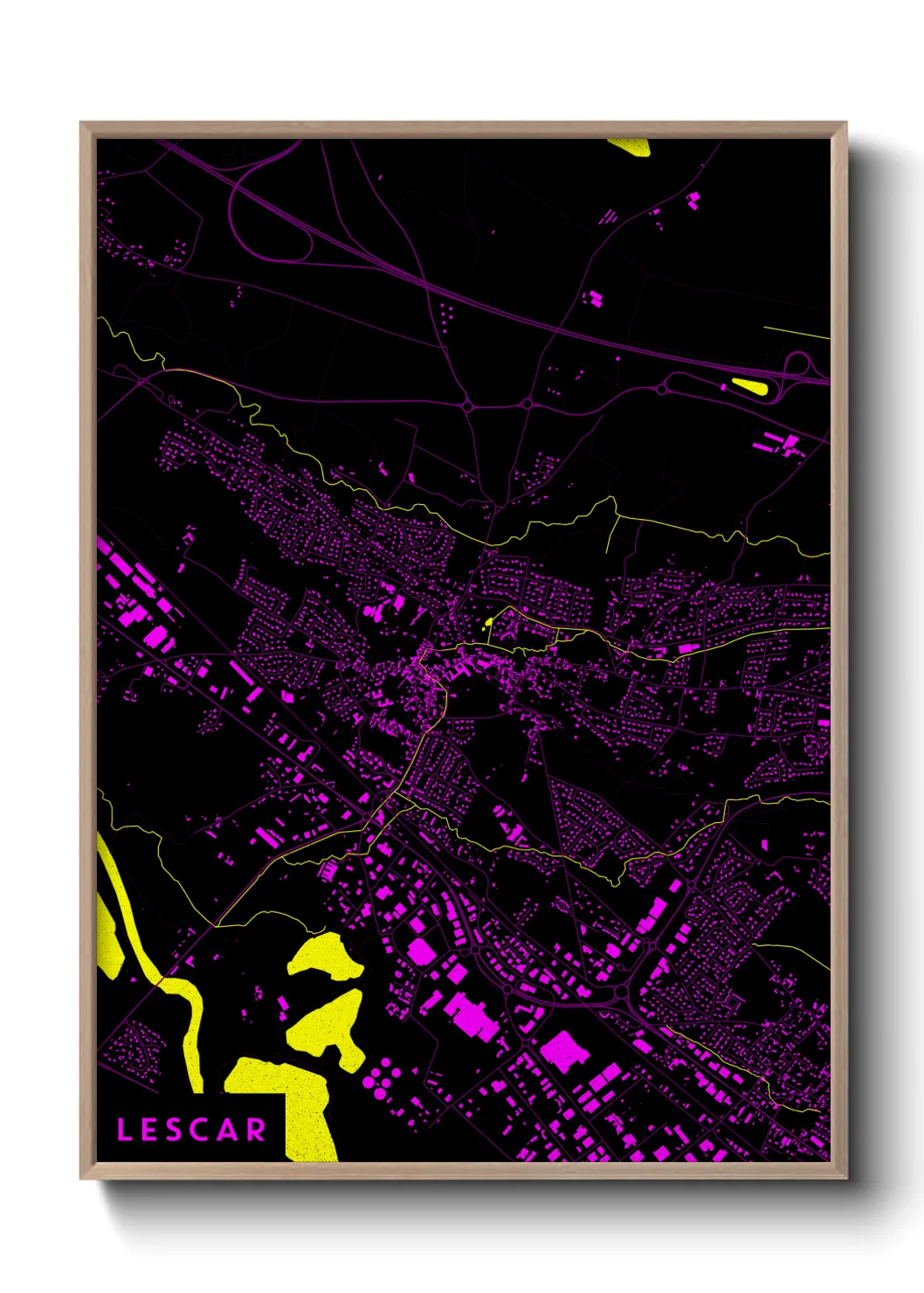 Une affiche de carte sur Lescar