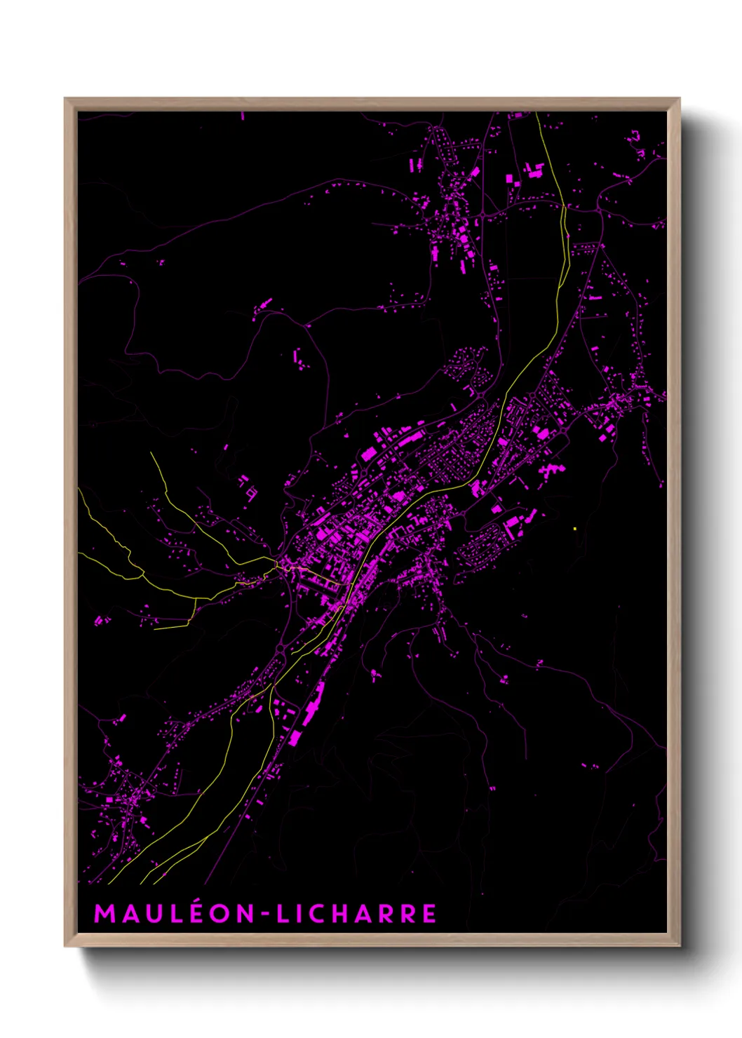 Une affiche de carte sur Mauléon-Licharre