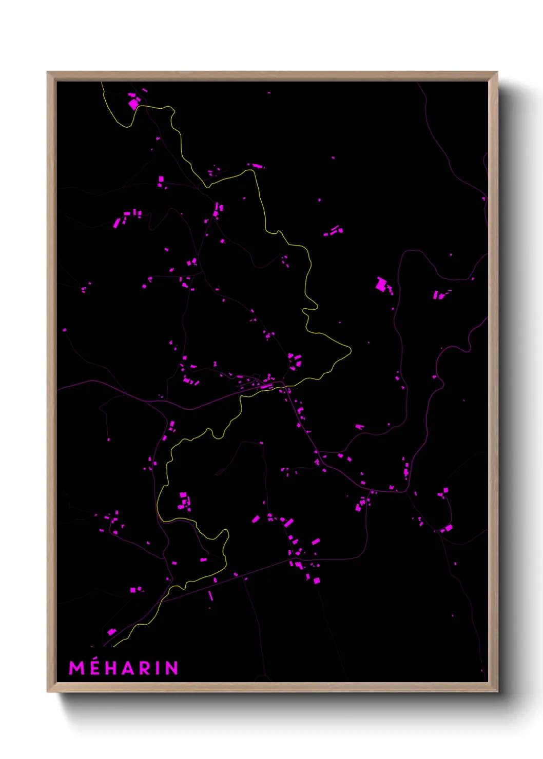 Une affiche de carte sur Méharin
