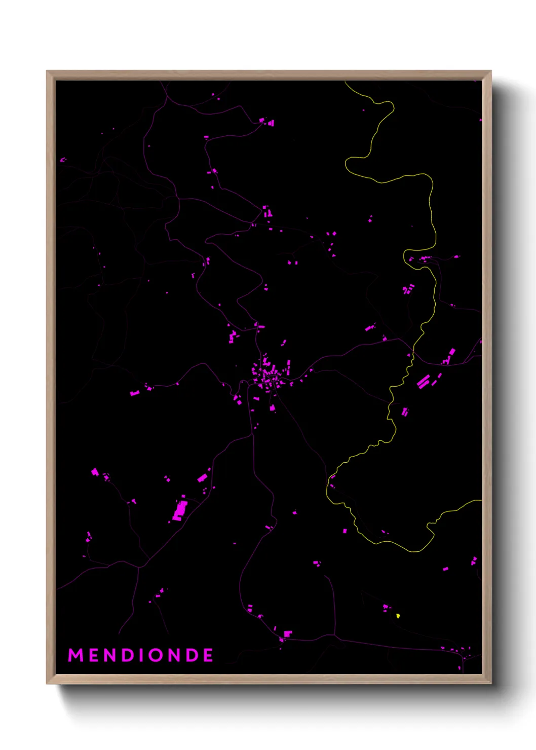 Une affiche de carte sur Mendionde